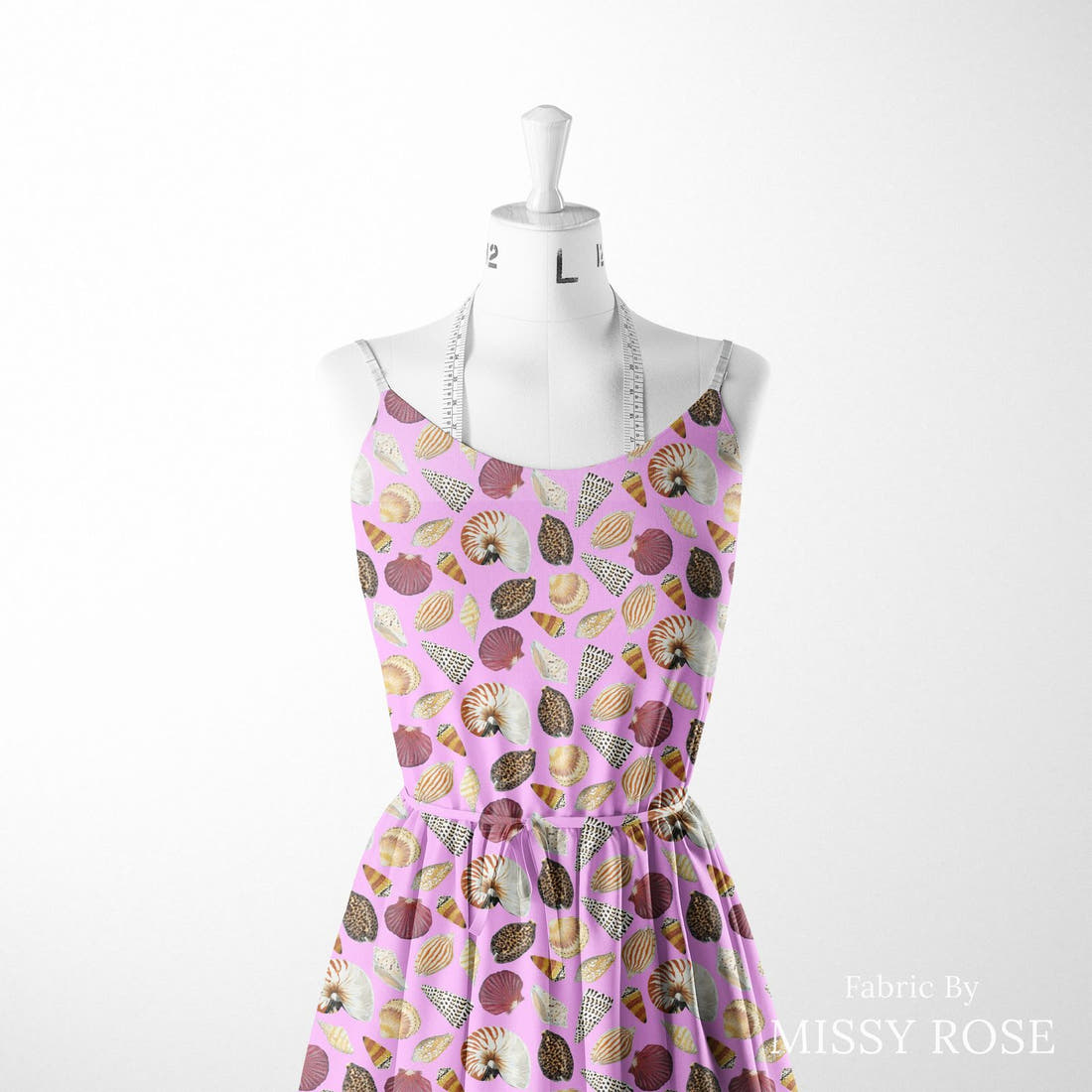 Girl and The Deep Blue Sea 43 sewn into a women's dress - custom printed fabric | Fabric by Missy Rose
