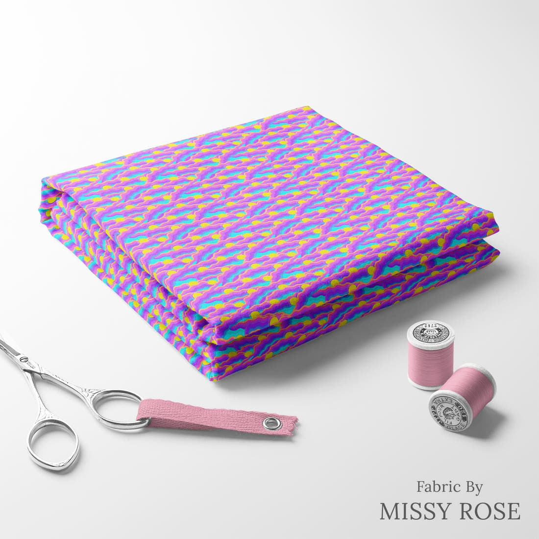 Girl and The Deep Blue Sea 44 folded fabric stack with matching thread - pre-order fabric Australia | Fabric by Missy Rose