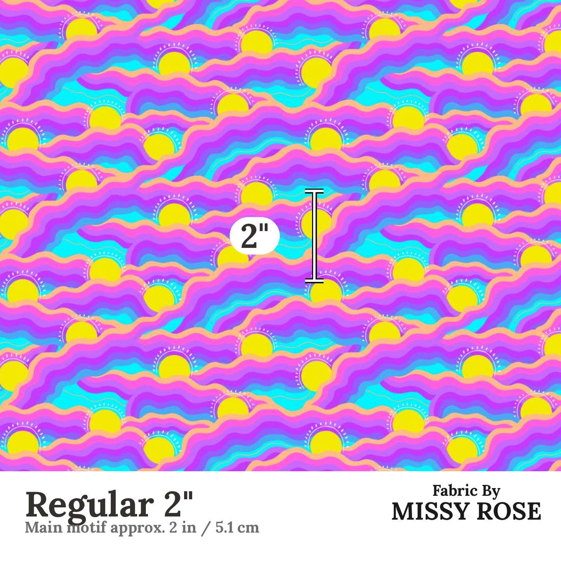 Girl and The Deep Blue Sea 44 Regular 2 inch print scale guide | Fabric by Missy Rose