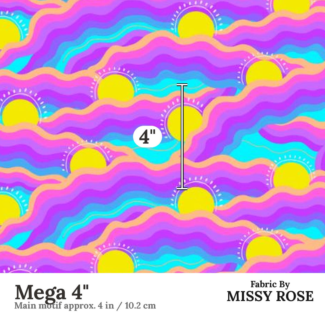 Girl and The Deep Blue Sea 44 Mega 4 inch print scale guide | Fabric by Missy Rose