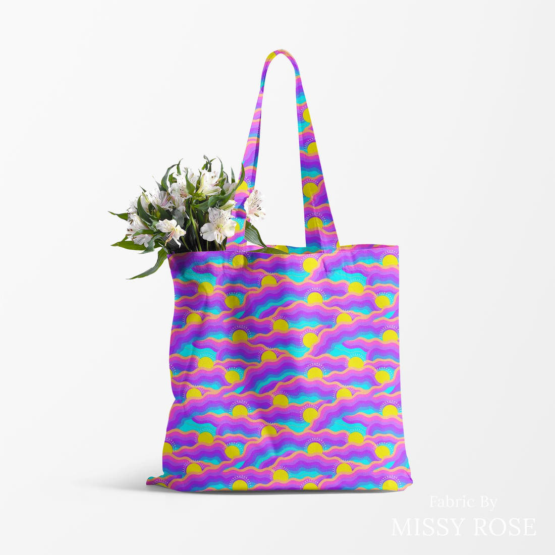 Girl and The Deep Blue Sea 44 made up as a tote bag - custom printed fabric | Fabric by Missy Rose