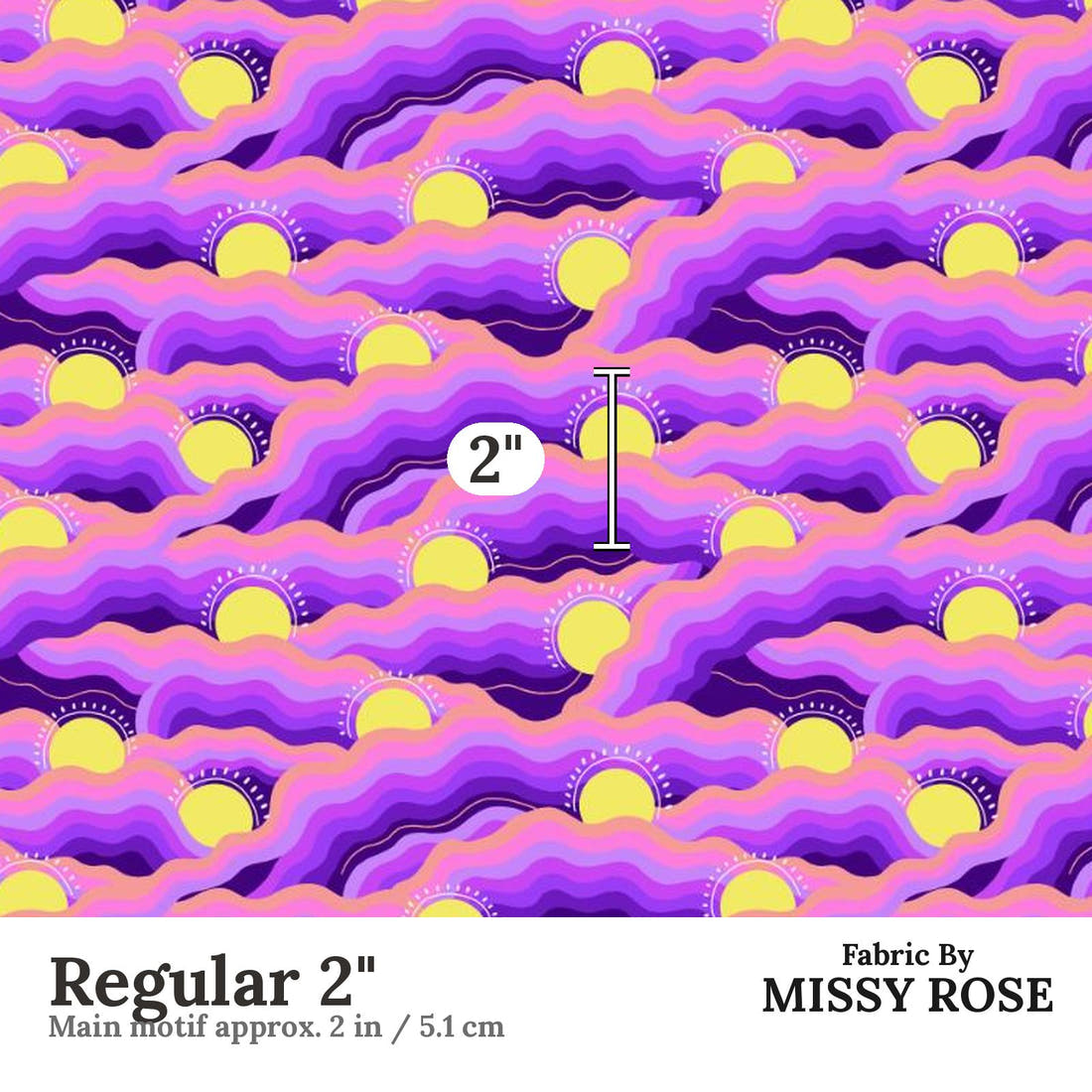 Girl and The Deep Blue Sea 45 Regular 2 inch print scale guide | Fabric by Missy Rose