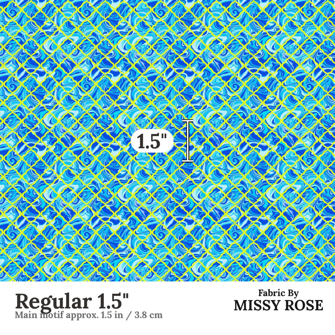 Girl and The Deep Blue Sea 46 Regular 1.5 inch print scale guide | Fabric by Missy Rose