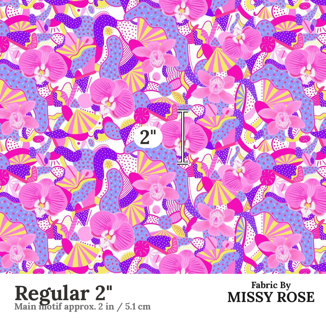 Girl and The Deep Blue Sea 47 Regular 2 inch print scale guide | Fabric by Missy Rose