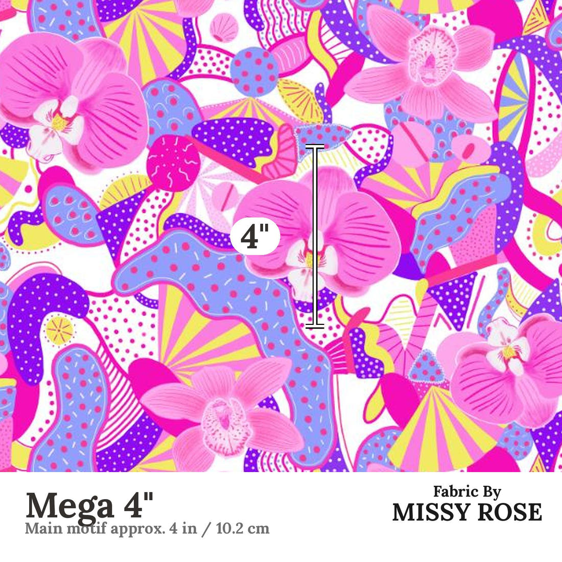 Girl and The Deep Blue Sea 47 Mega 4 inch print scale guide | Fabric by Missy Rose