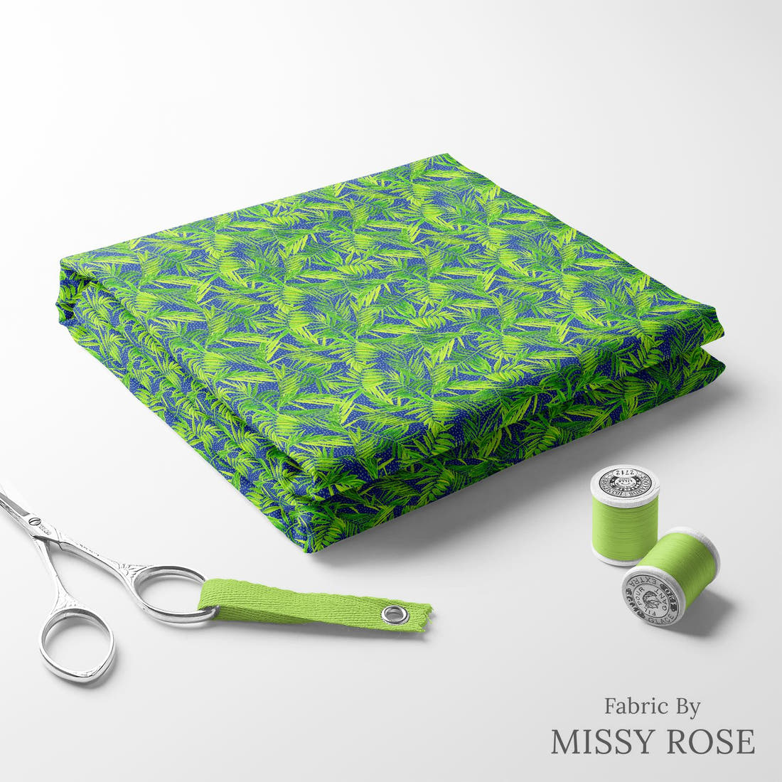Girl and The Deep Blue Sea 48 folded fabric stack with matching thread - pre-order fabric Australia | Fabric by Missy Rose