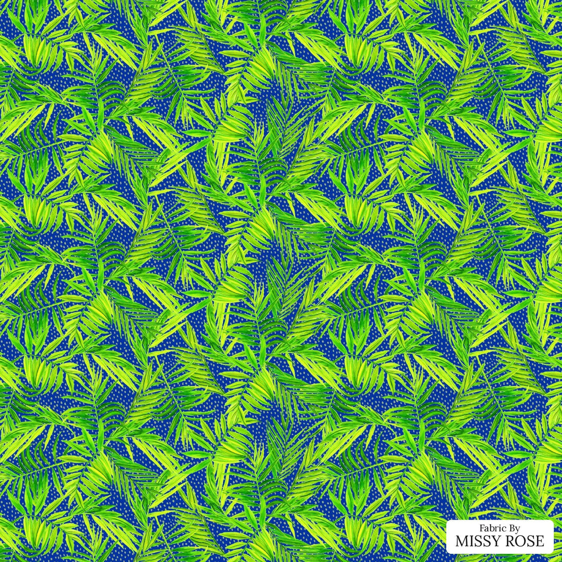 Girl and The Deep Blue Sea 48 flat view of the printed design | Fabric by Missy Rose