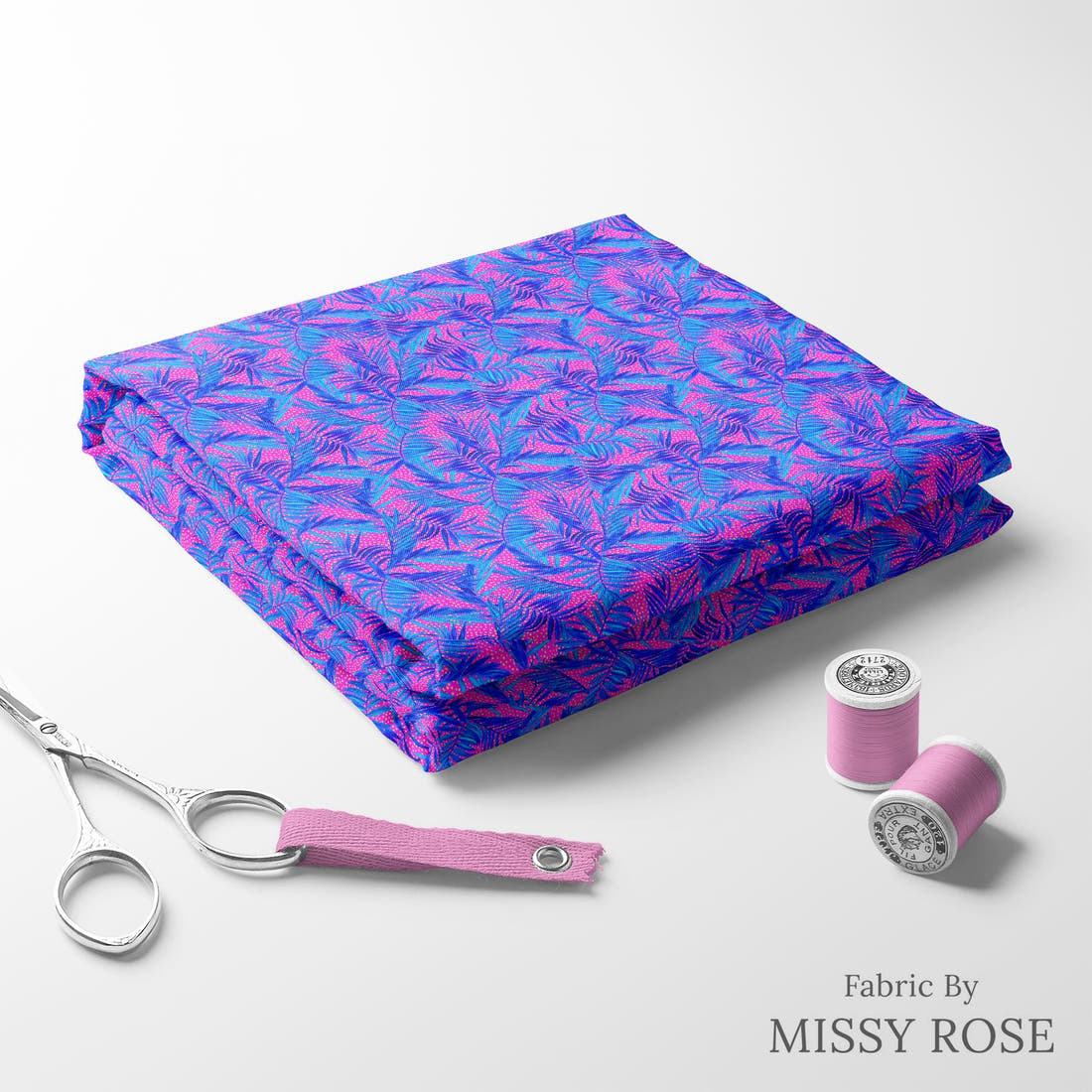 Girl and The Deep Blue Sea 50 folded fabric stack with matching thread - pre-order fabric Australia | Fabric by Missy Rose