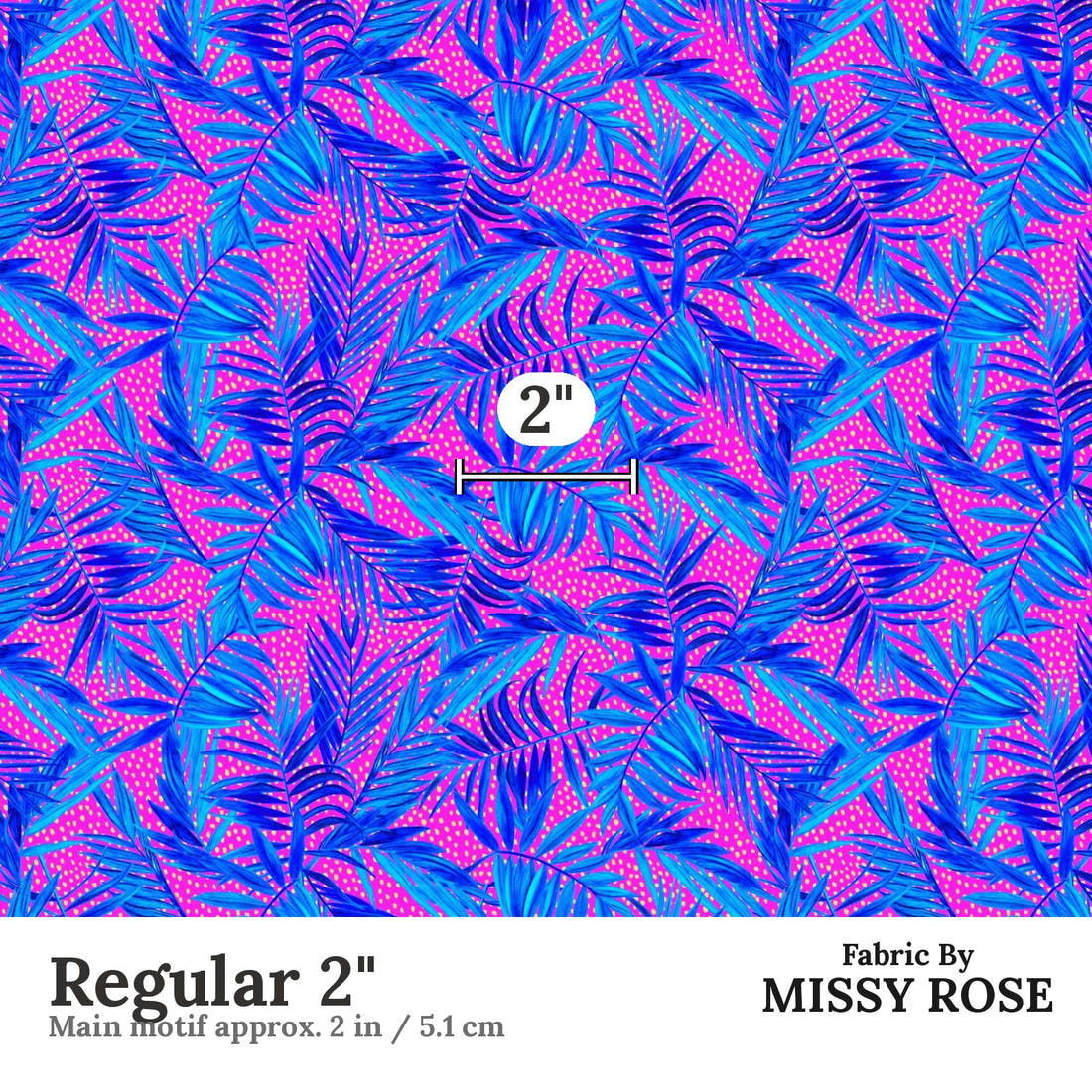 Girl and The Deep Blue Sea 50 Regular 2 inch print scale guide | Fabric by Missy Rose