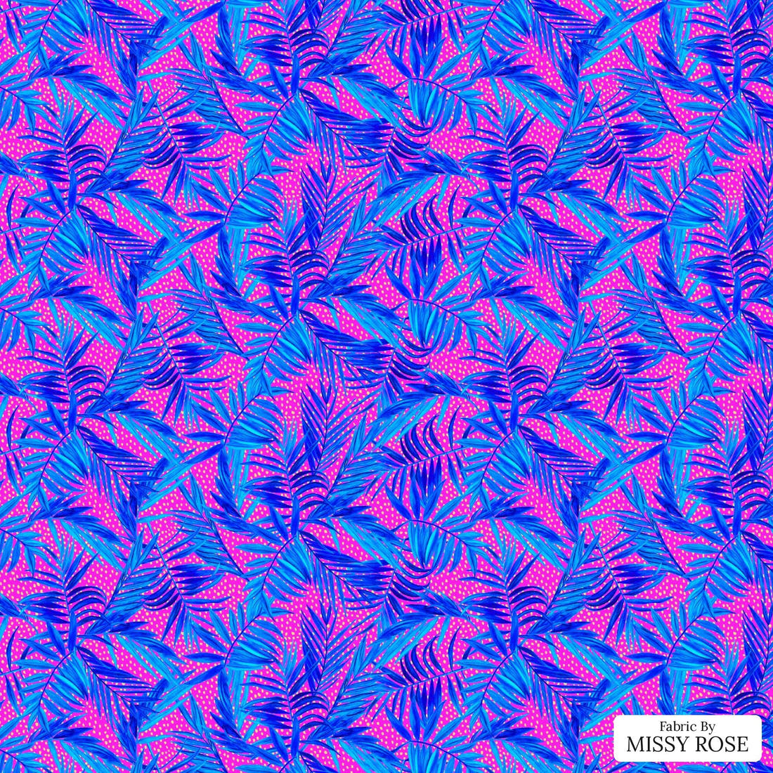 Girl and The Deep Blue Sea 50 flat view of the printed design | Fabric by Missy Rose