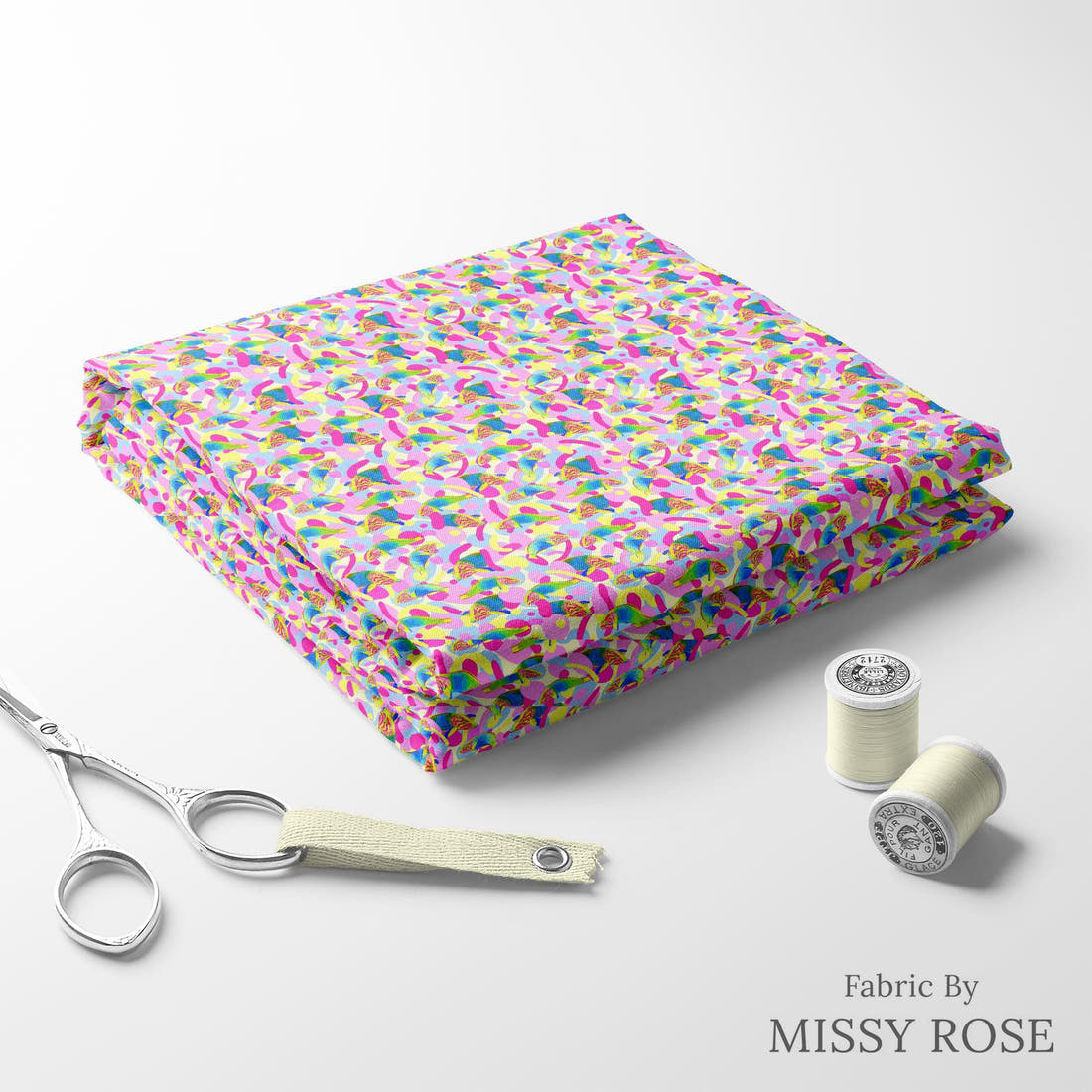 Girl and The Deep Blue Sea 51 folded fabric stack with matching thread - pre-order fabric Australia | Fabric by Missy Rose