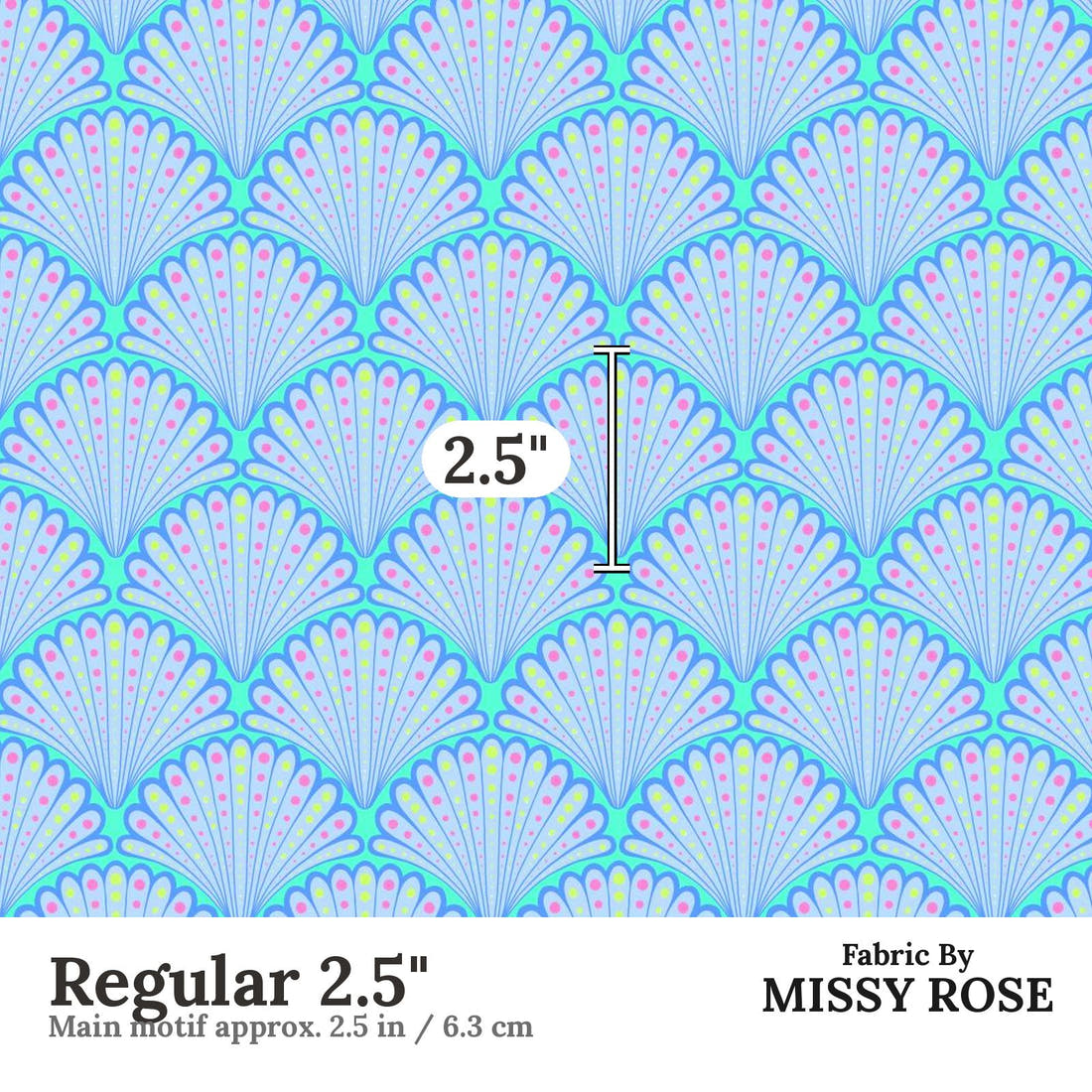Girl and The Deep Blue Sea 52 Regular 2.5 inch print scale guide | Fabric by Missy Rose