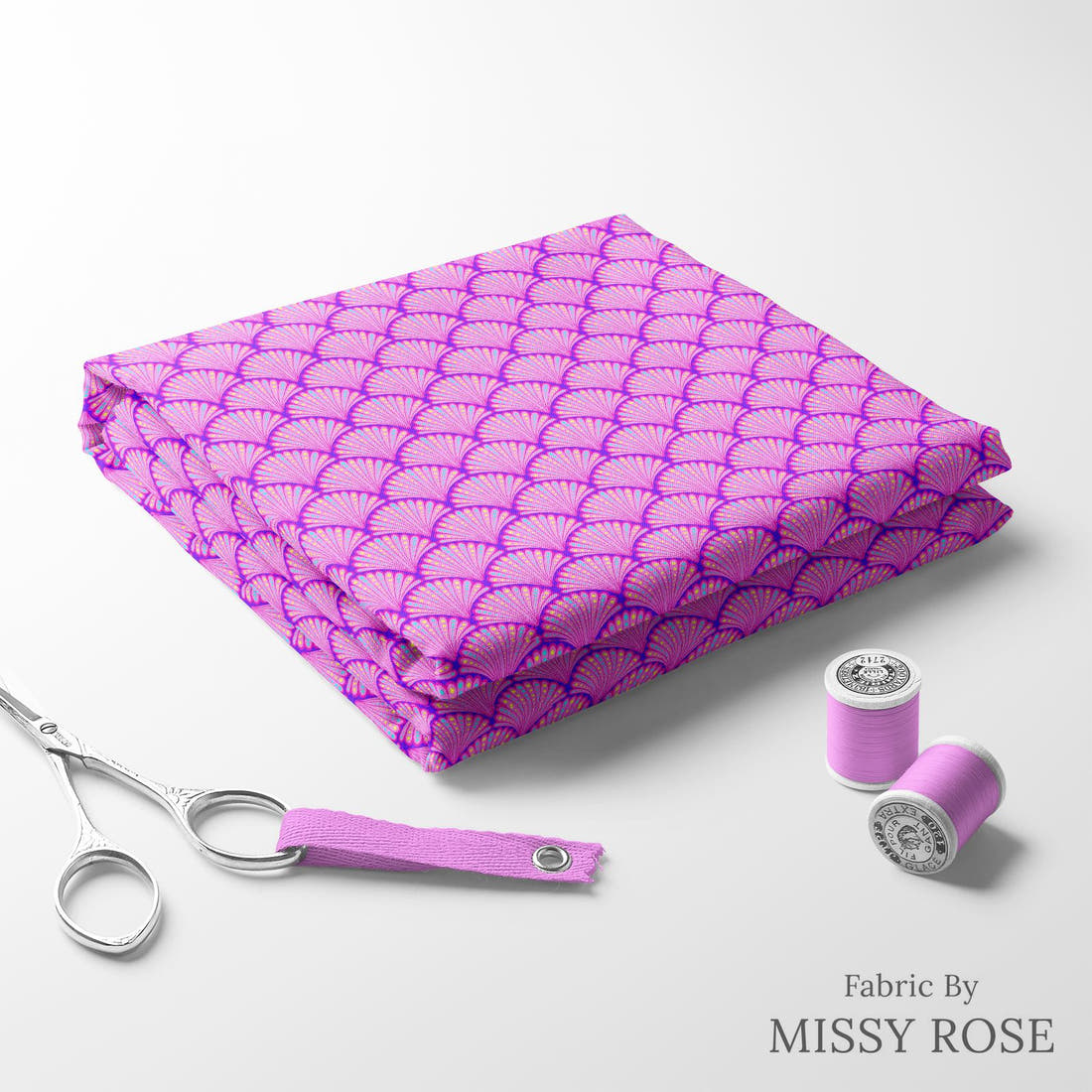 Girl and The Deep Blue Sea 53 folded fabric stack with matching thread - pre-order fabric Australia | Fabric by Missy Rose