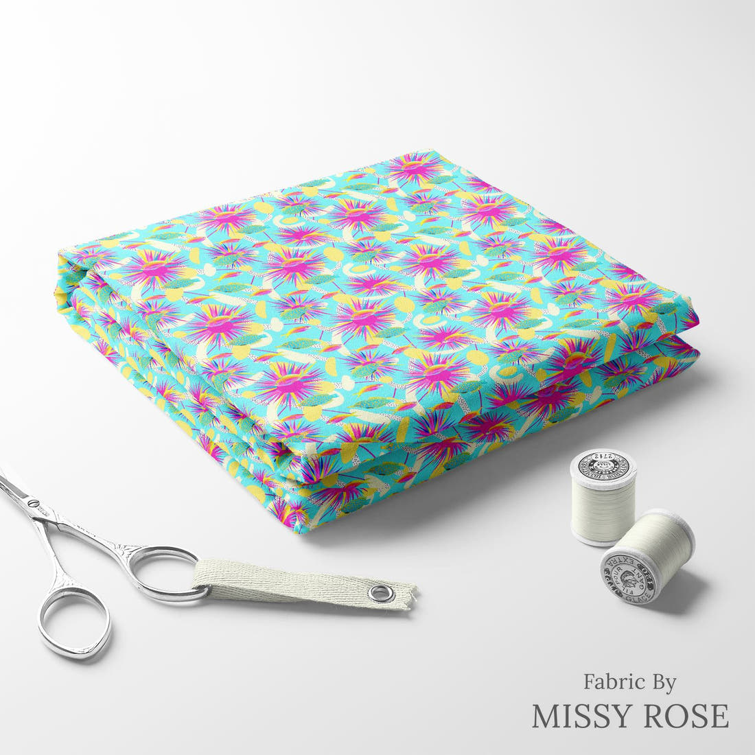 Girl and The Deep Blue Sea 54 folded fabric stack with matching thread - pre-order fabric Australia | Fabric by Missy Rose