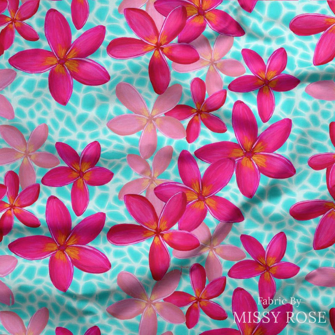 Girl and The Deep Blue Sea 55 draped fabric mockup - custom printed fabric by the metre | Fabric by Missy Rose