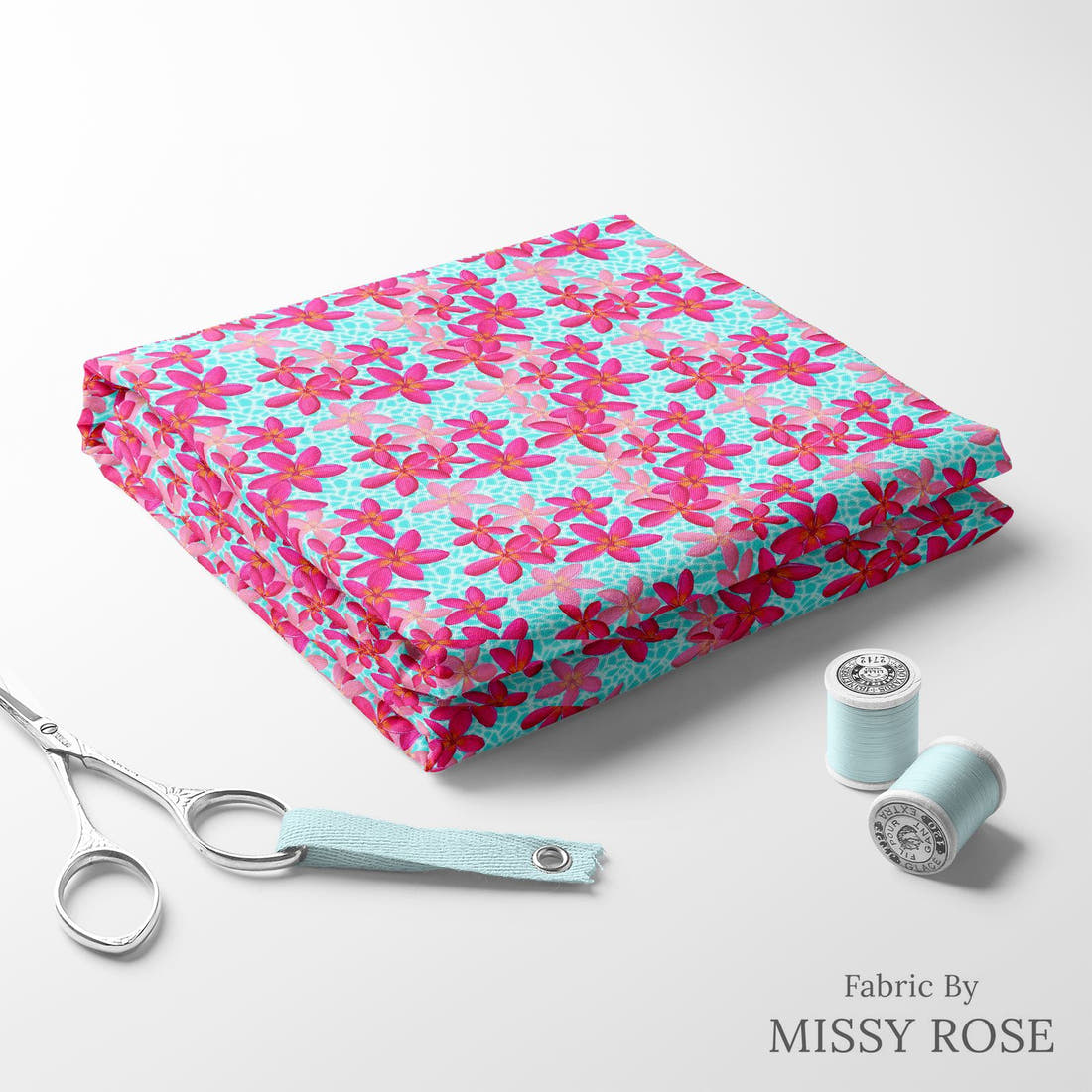 Girl and The Deep Blue Sea 55 folded fabric stack with matching thread - pre-order fabric Australia | Fabric by Missy Rose