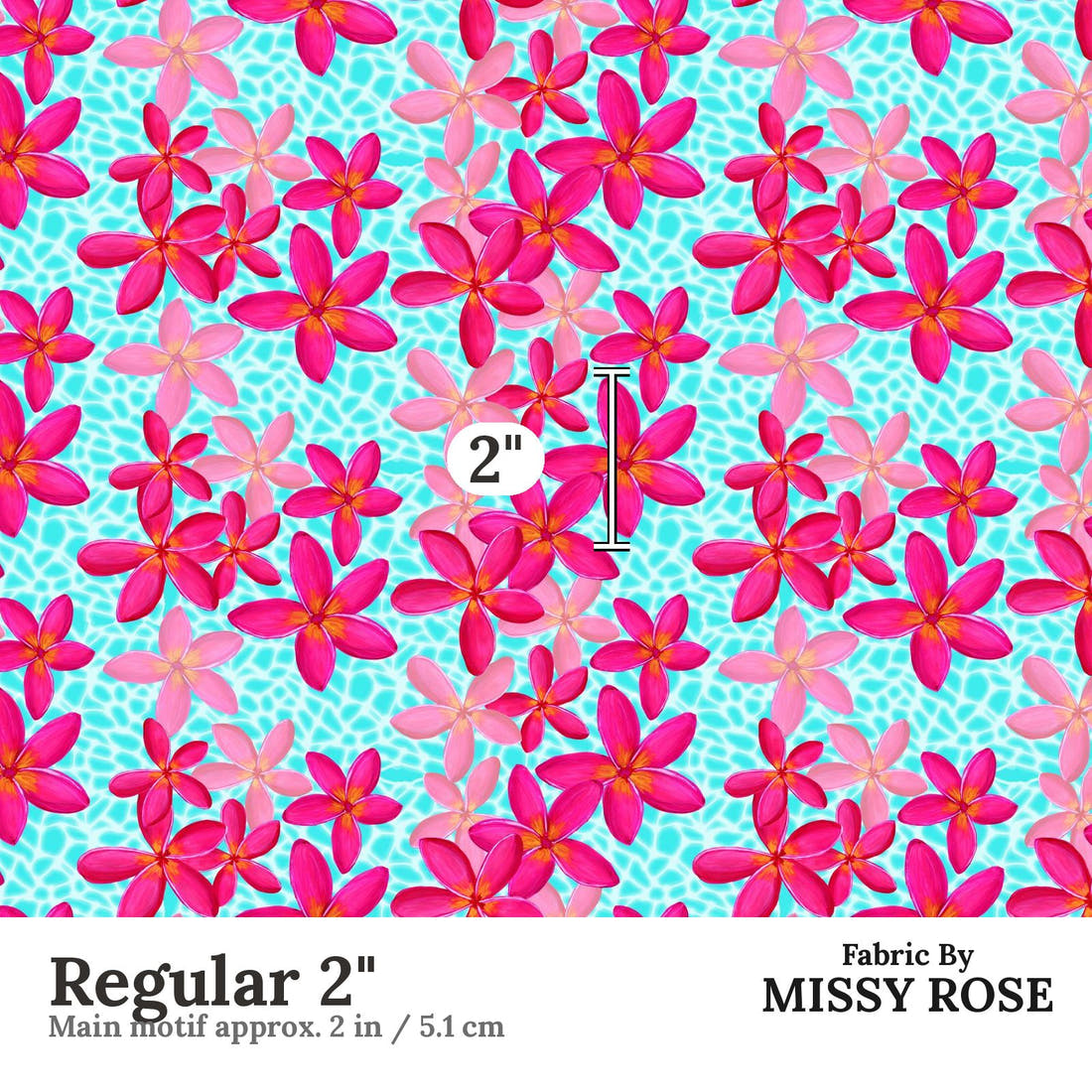 Girl and The Deep Blue Sea 55 Regular 2 inch print scale guide | Fabric by Missy Rose