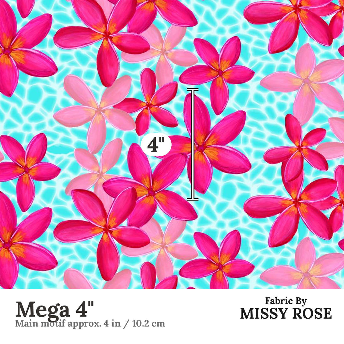 Girl and The Deep Blue Sea 55 Mega 4 inch print scale guide | Fabric by Missy Rose