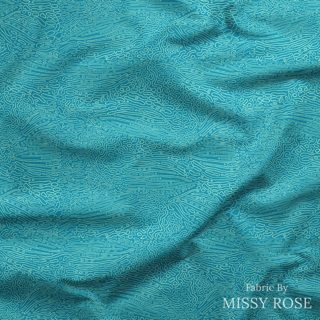 Girl and The Deep Blue Sea 57 draped fabric mockup - custom printed fabric by the metre | Fabric by Missy Rose