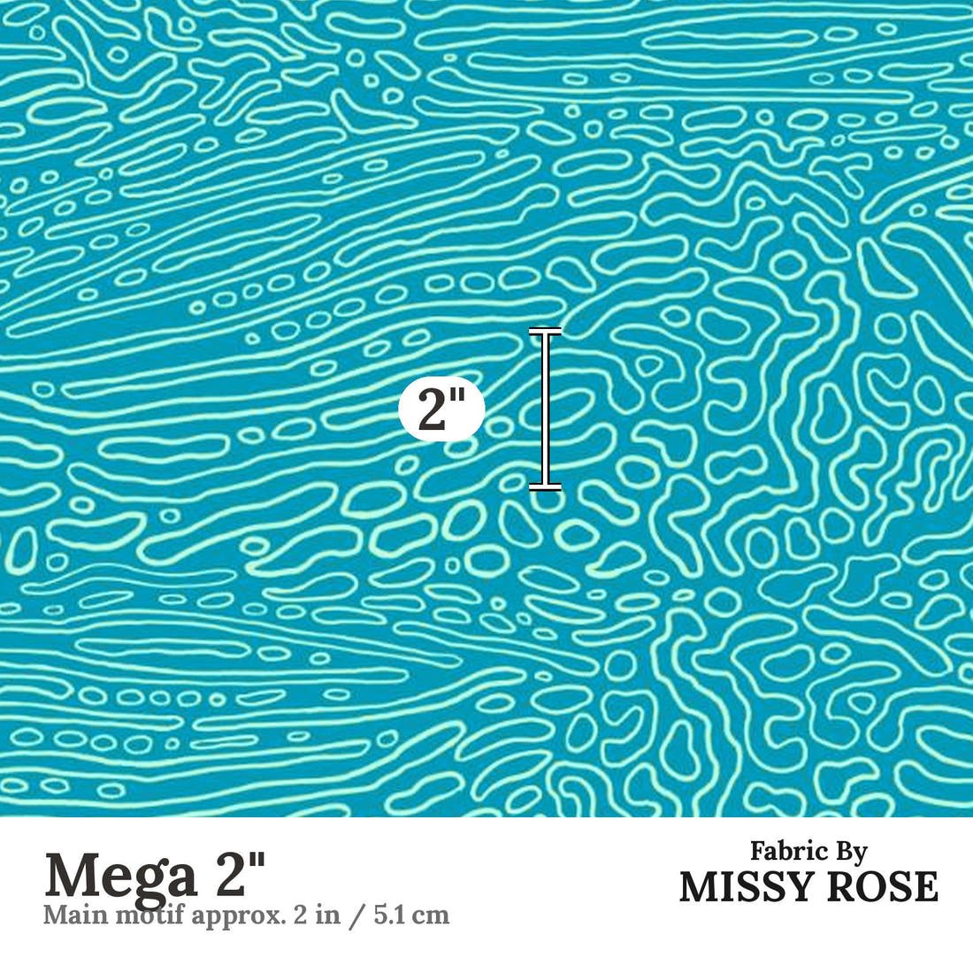 Girl and The Deep Blue Sea 57 Mega 2 inch print scale guide | Fabric by Missy Rose