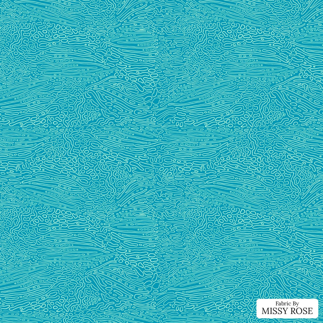 Girl and The Deep Blue Sea 57 flat view of the printed design | Fabric by Missy Rose
