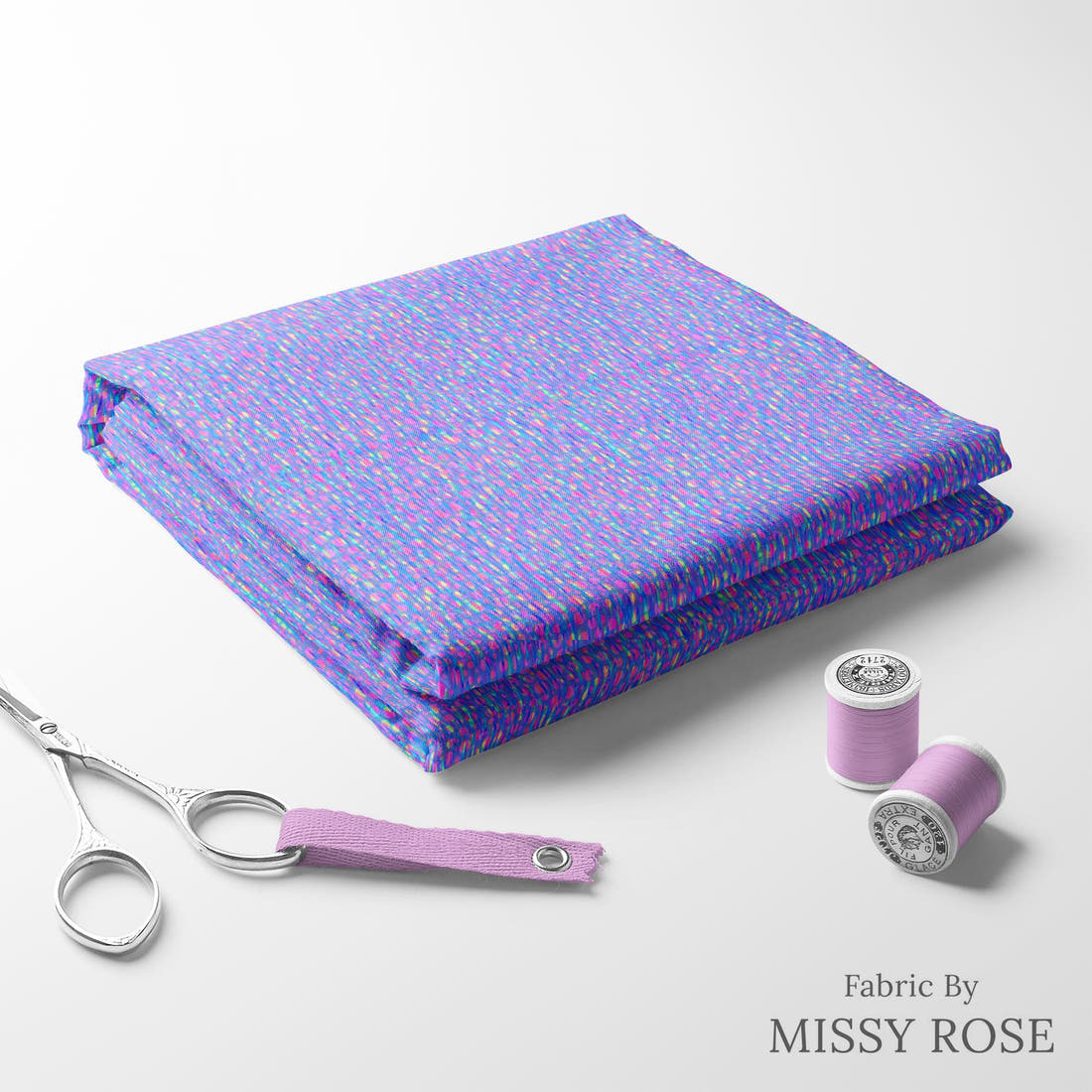 Girl and The Deep Blue Sea 58 folded fabric stack with matching thread - pre-order fabric Australia | Fabric by Missy Rose