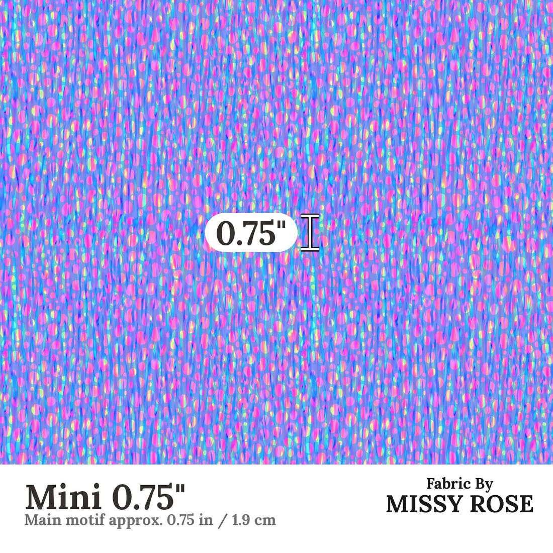 Girl and The Deep Blue Sea 58 Mini 0.75 inch print scale guide | Fabric by Missy Rose