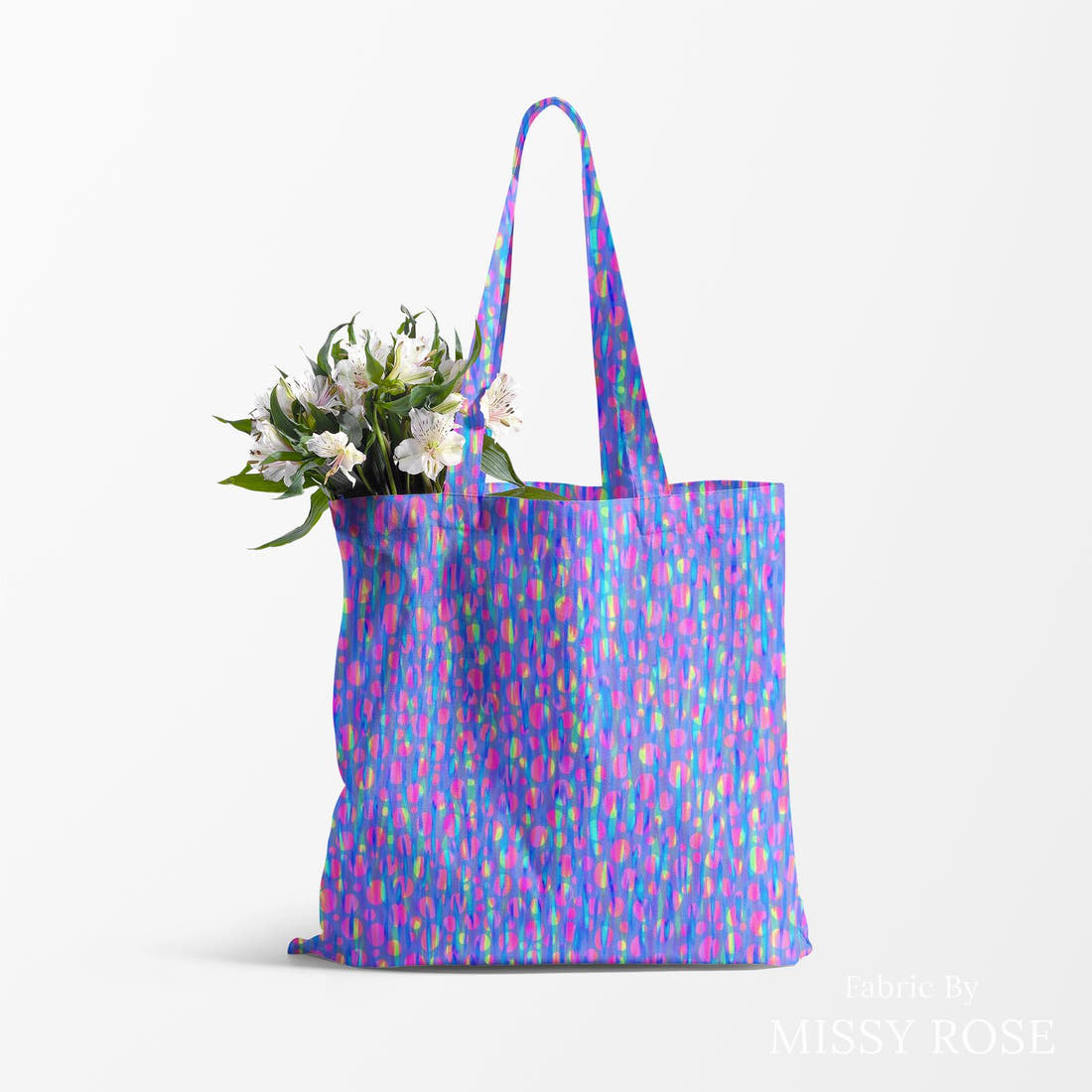 Girl and The Deep Blue Sea 58 made up as a tote bag - custom printed fabric | Fabric by Missy Rose