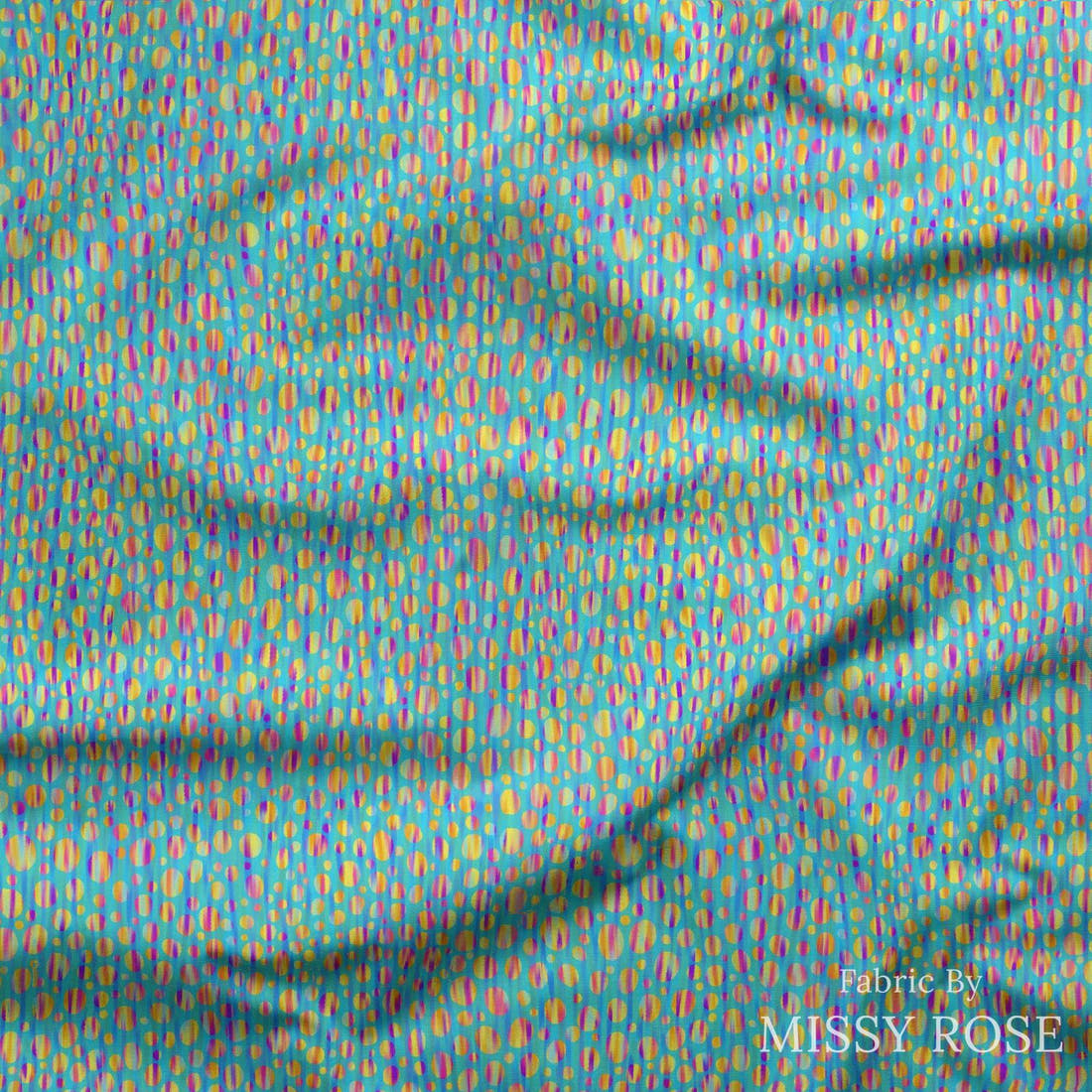 Girl and The Deep Blue Sea 59 draped fabric mockup - custom printed fabric by the metre | Fabric by Missy Rose