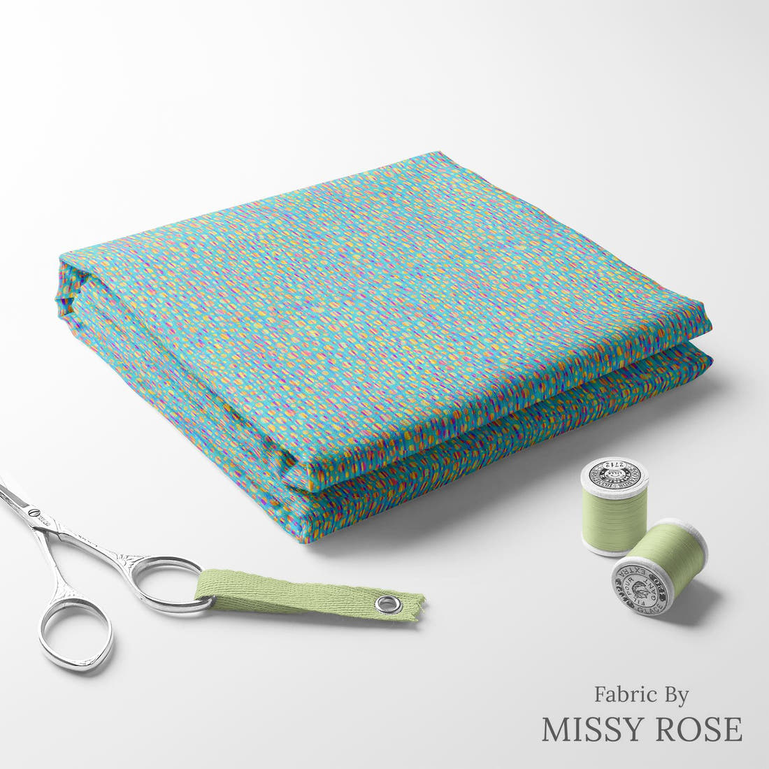 Girl and The Deep Blue Sea 59 folded fabric stack with matching thread - pre-order fabric Australia | Fabric by Missy Rose