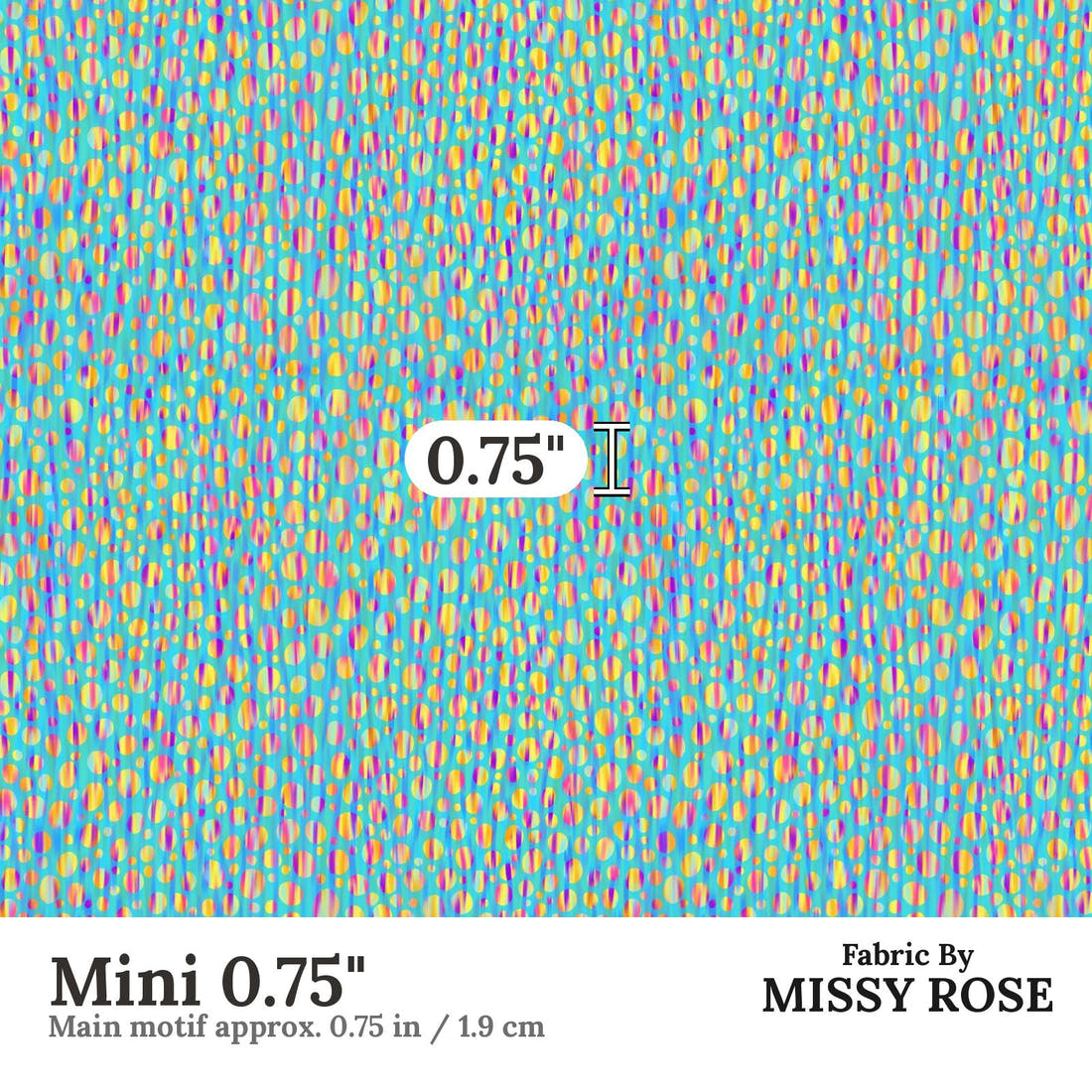 Girl and The Deep Blue Sea 59 Mini 0.75 inch print scale guide | Fabric by Missy Rose
