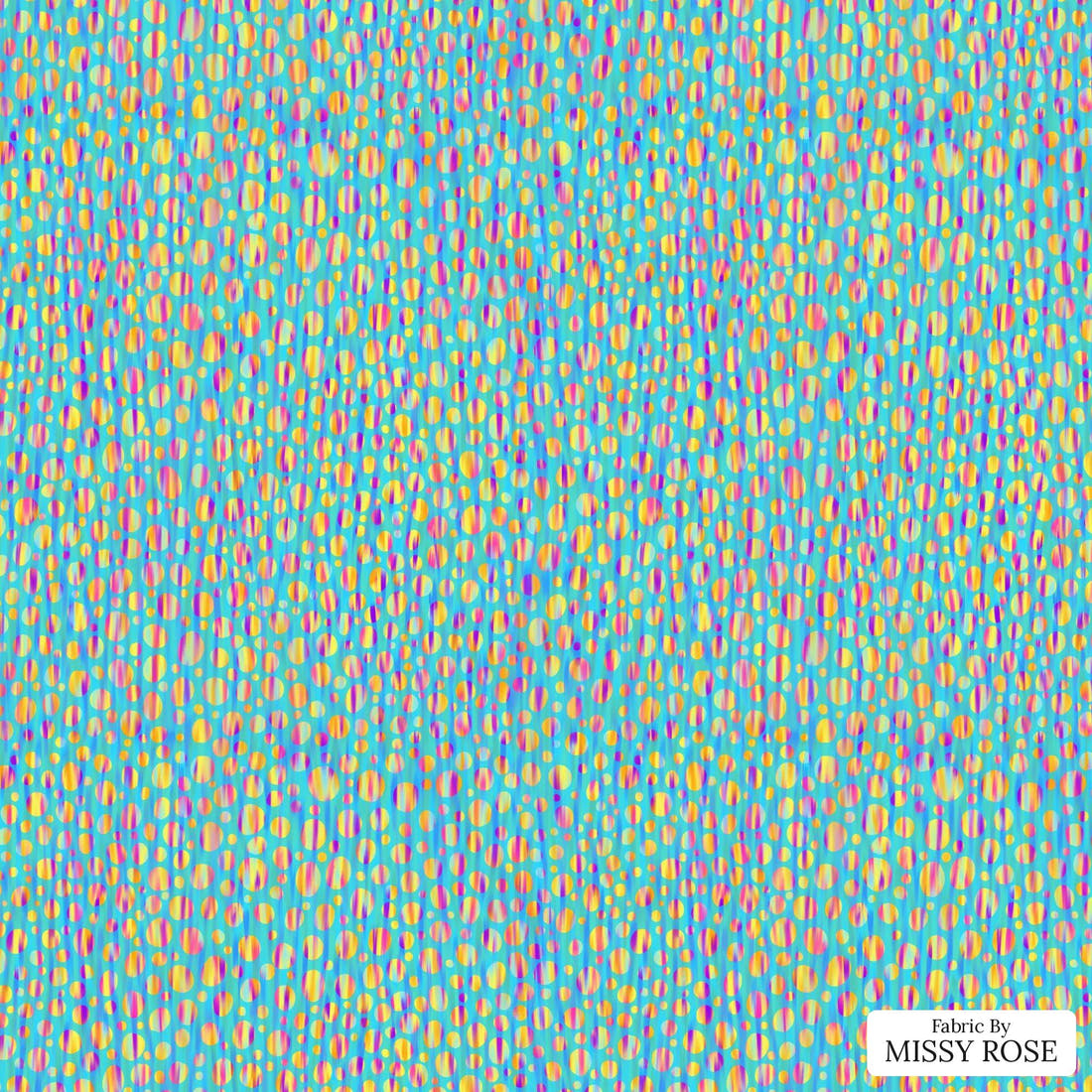 Girl and The Deep Blue Sea 59 flat view of the printed design | Fabric by Missy Rose