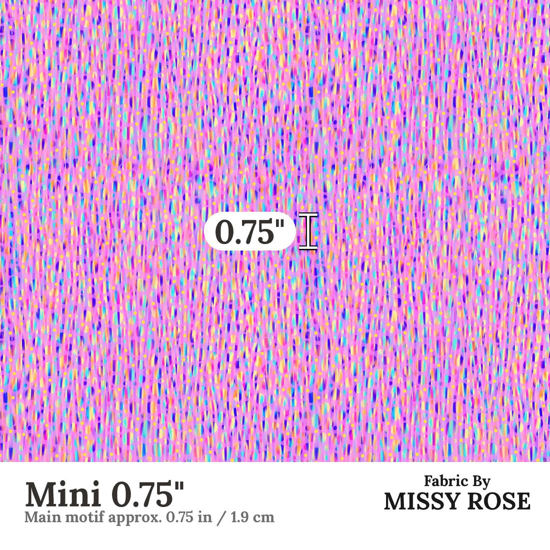 Girl and The Deep Blue Sea 60 Mini 0.75 inch print scale guide | Fabric by Missy Rose