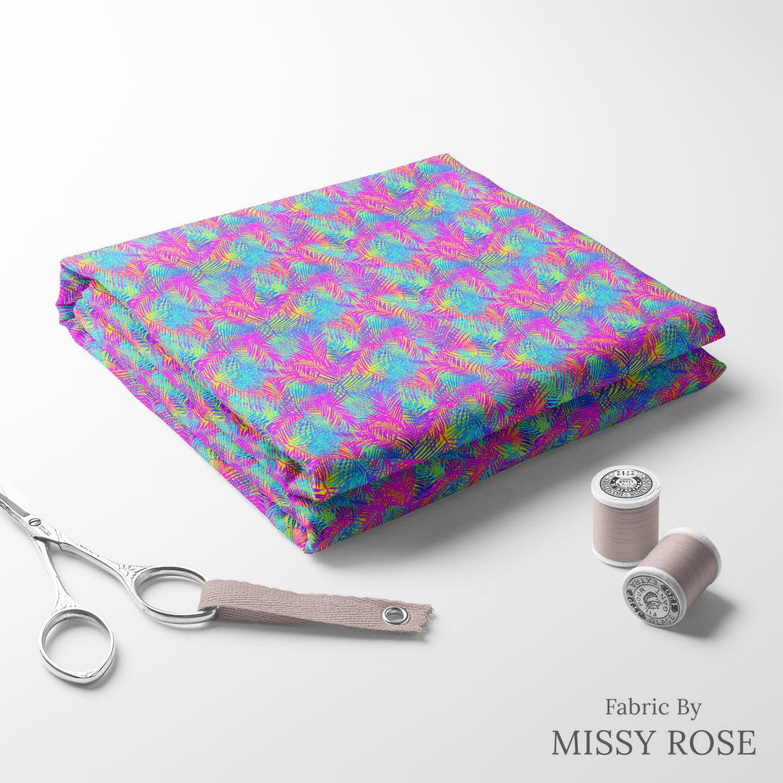 Girl and The Deep Blue Sea 61 folded fabric stack with matching thread - pre-order fabric Australia | Fabric by Missy Rose