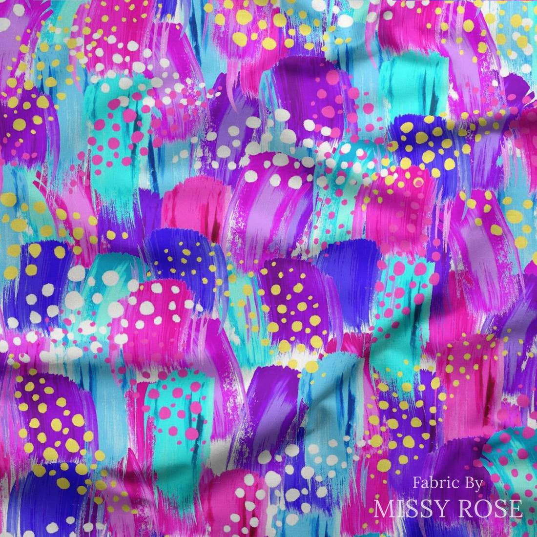 Girl and The Deep Blue Sea 62 draped fabric mockup - custom printed fabric by the metre | Fabric by Missy Rose