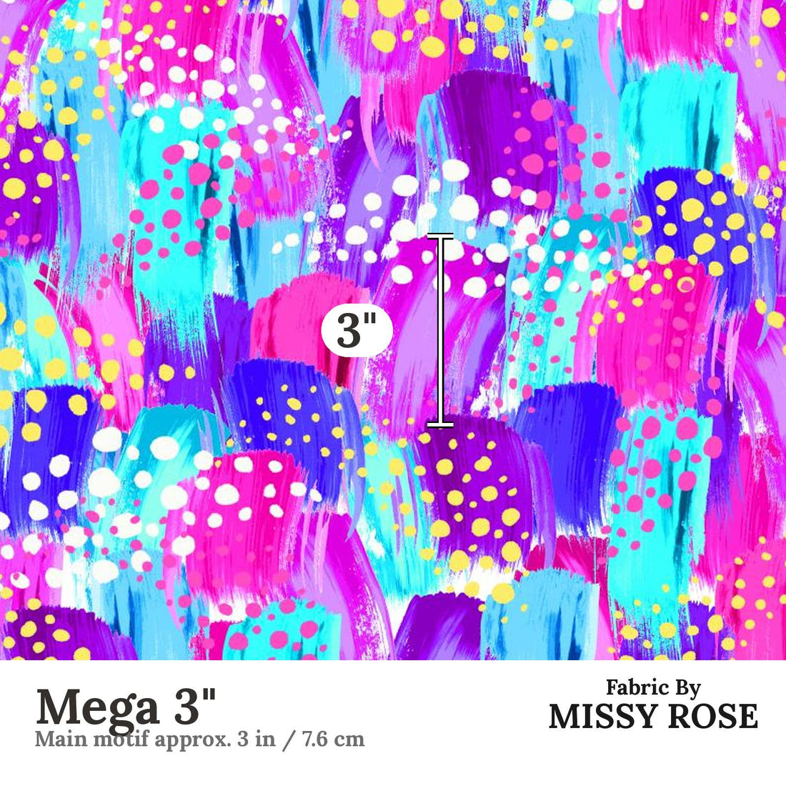Girl and The Deep Blue Sea 62 Mega 3 inch print scale guide | Fabric by Missy Rose
