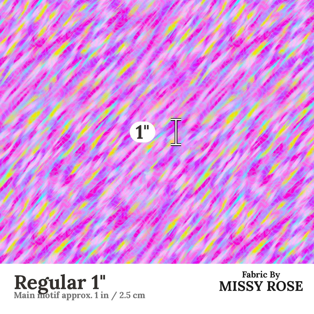 Girl and The Deep Blue Sea 63 Regular 1 inch print scale guide | Fabric by Missy Rose