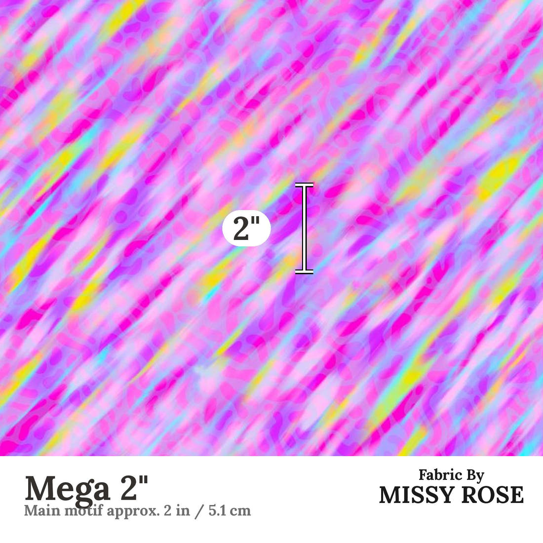 Girl and The Deep Blue Sea 63 Mega 2 inch print scale guide | Fabric by Missy Rose