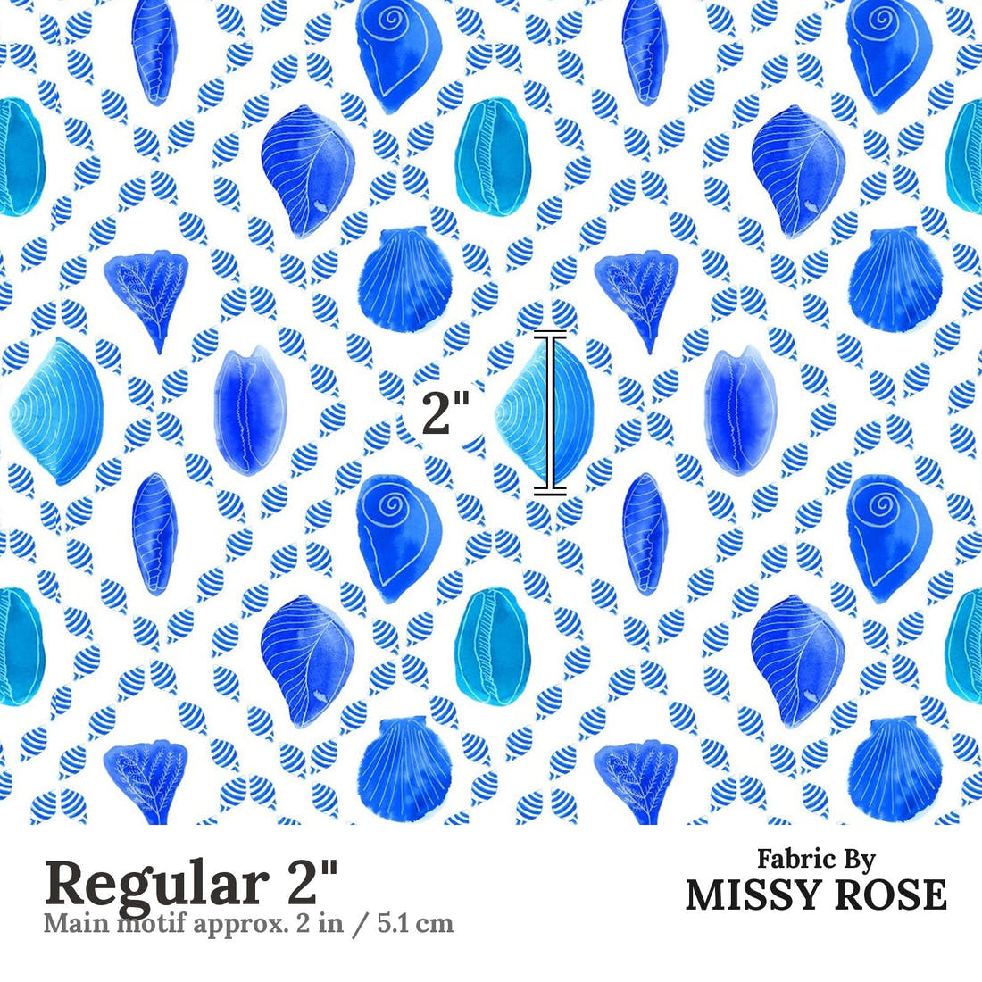 Girl and The Deep Blue Sea 66 Regular 2 inch print scale guide | Fabric by Missy Rose