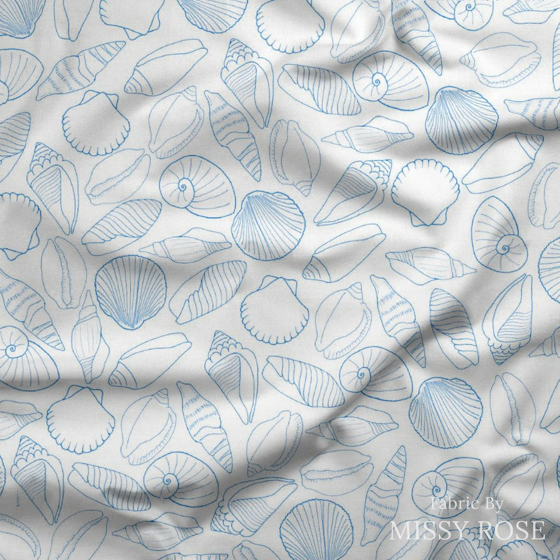 Girl and The Deep Blue Sea 68 draped fabric mockup - custom printed fabric by the metre | Fabric by Missy Rose