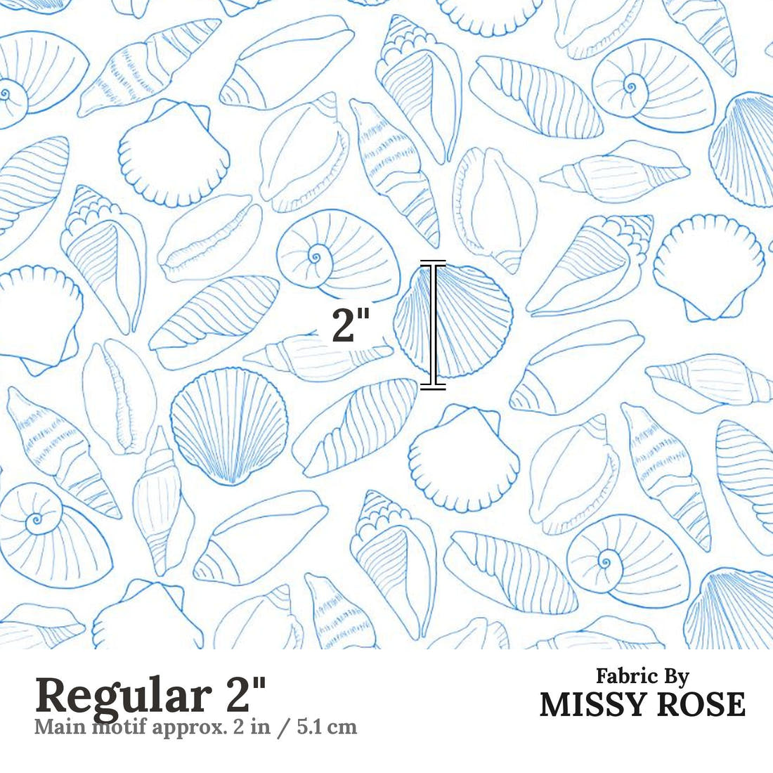 Girl and The Deep Blue Sea 68 Regular 2 inch print scale guide | Fabric by Missy Rose