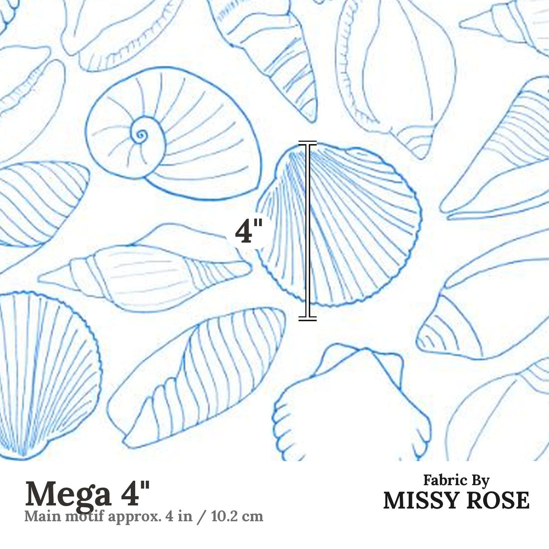 Girl and The Deep Blue Sea 68 Mega 4 inch print scale guide | Fabric by Missy Rose