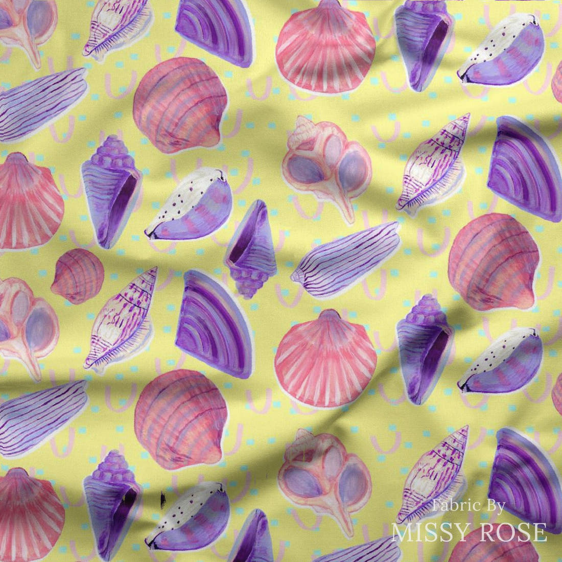 Girl and The Deep Blue Sea 69 draped fabric mockup - custom printed fabric by the metre | Fabric by Missy Rose
