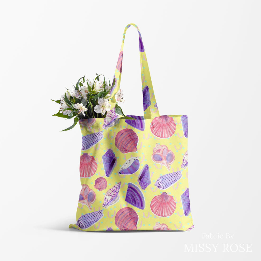 Girl and The Deep Blue Sea 69 made up as a tote bag - custom printed fabric | Fabric by Missy Rose
