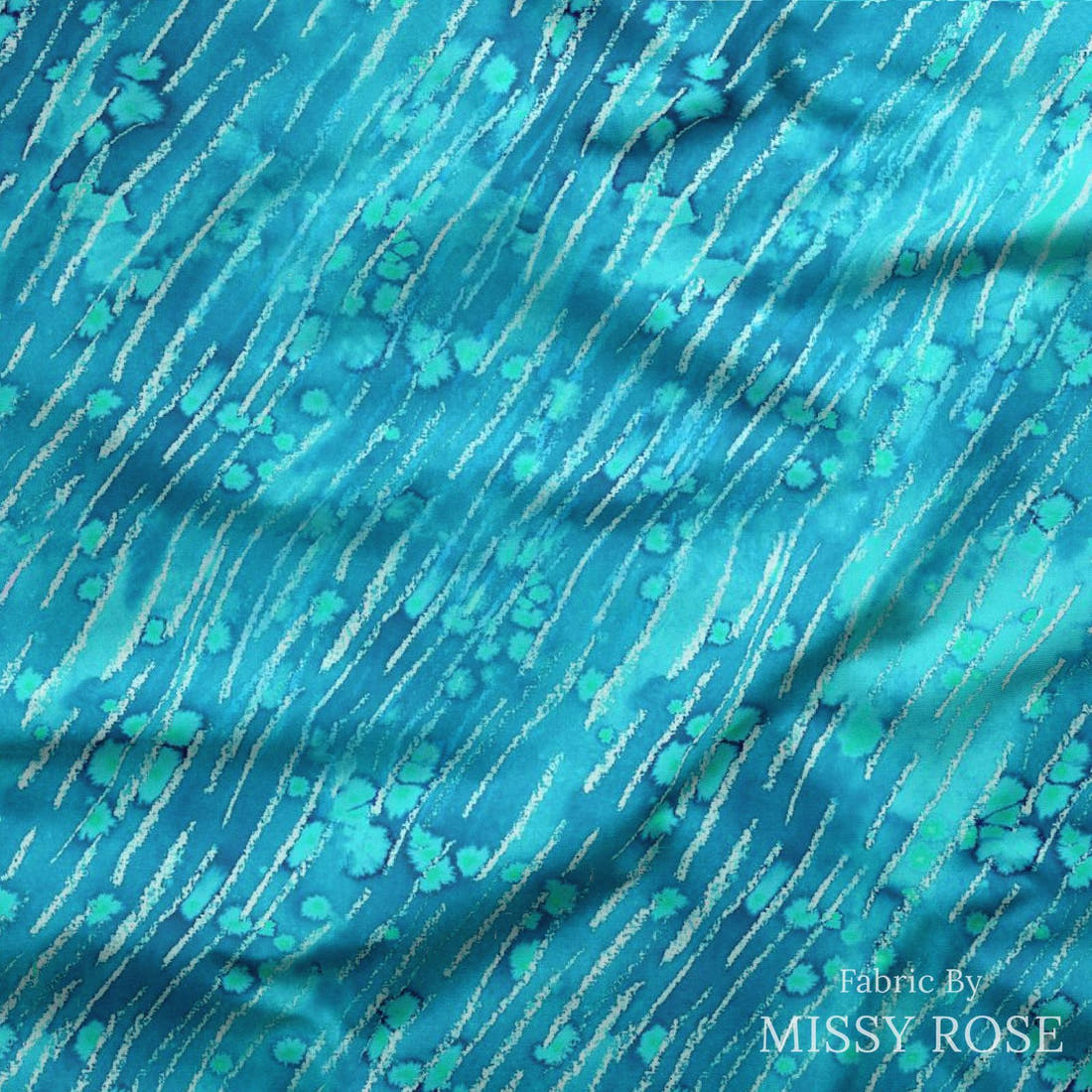 Girl and The Deep Blue Sea 70 draped fabric mockup - custom printed fabric by the metre | Fabric by Missy Rose