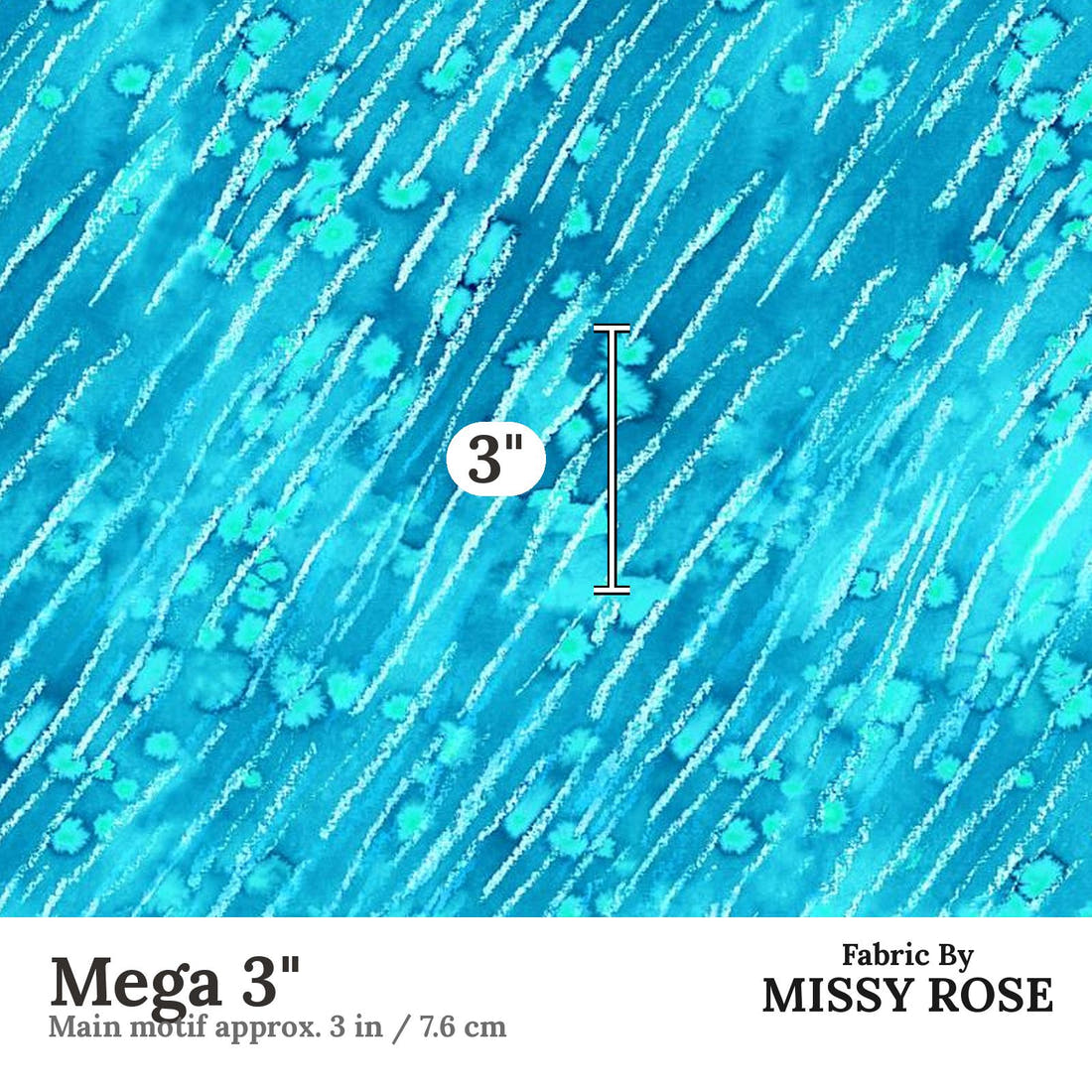 Girl and The Deep Blue Sea 70 Mega 3 inch print scale guide | Fabric by Missy Rose