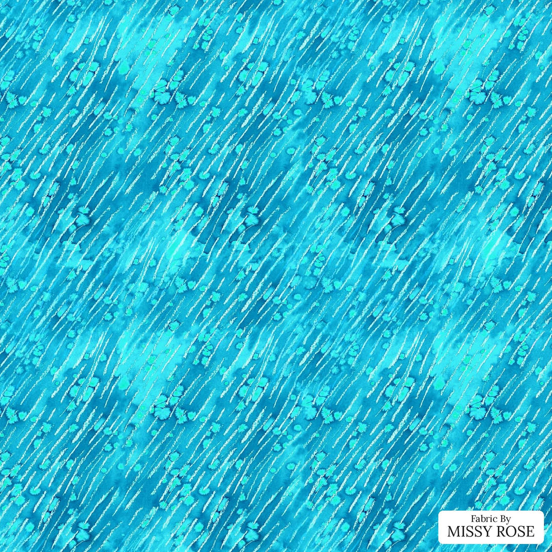 Girl and The Deep Blue Sea 70 flat view of the printed design | Fabric by Missy Rose
