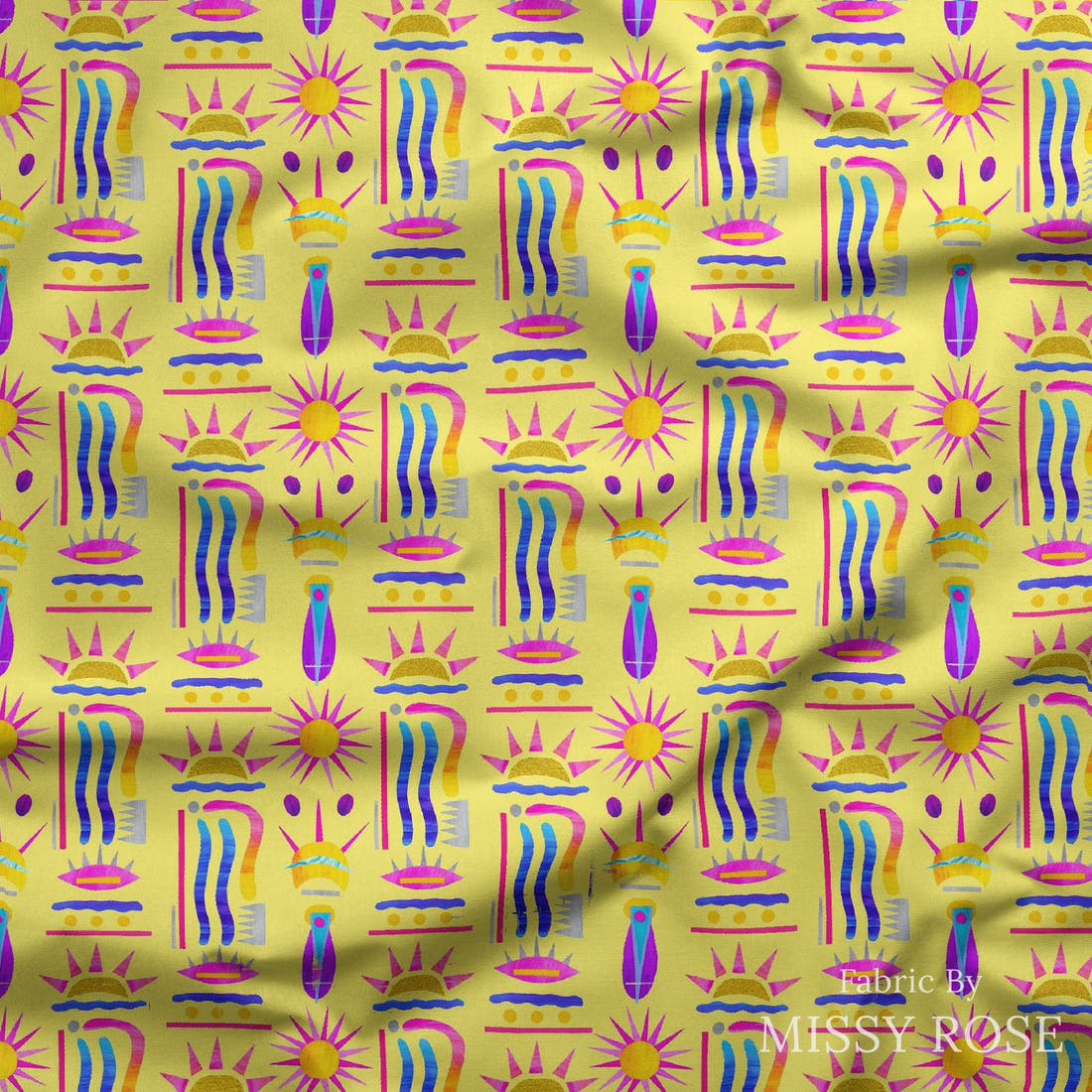 Girl and The Deep Blue Sea 71 draped fabric mockup - custom printed fabric by the metre | Fabric by Missy Rose