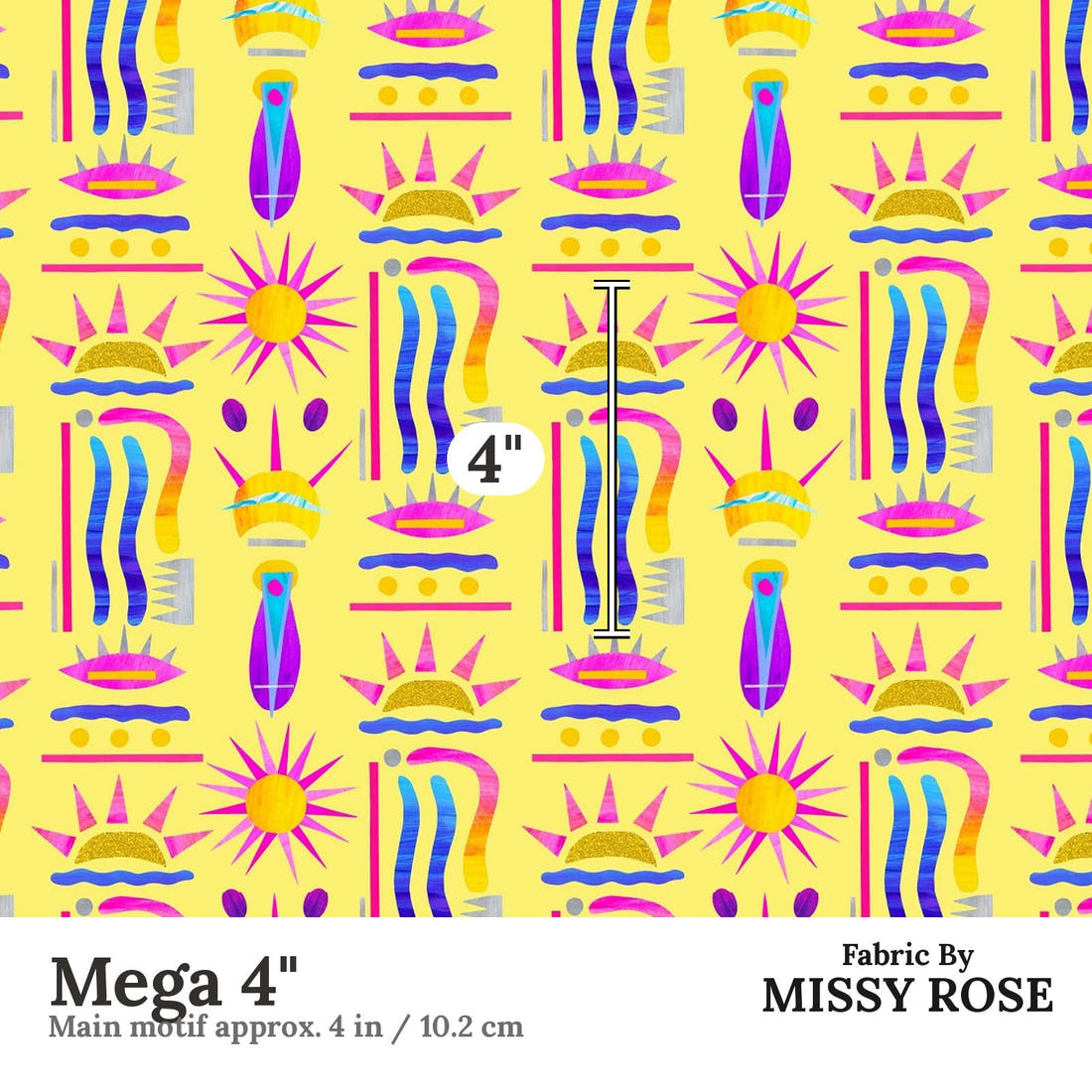 Girl and The Deep Blue Sea 71 Mega 4 inch print scale guide | Fabric by Missy Rose
