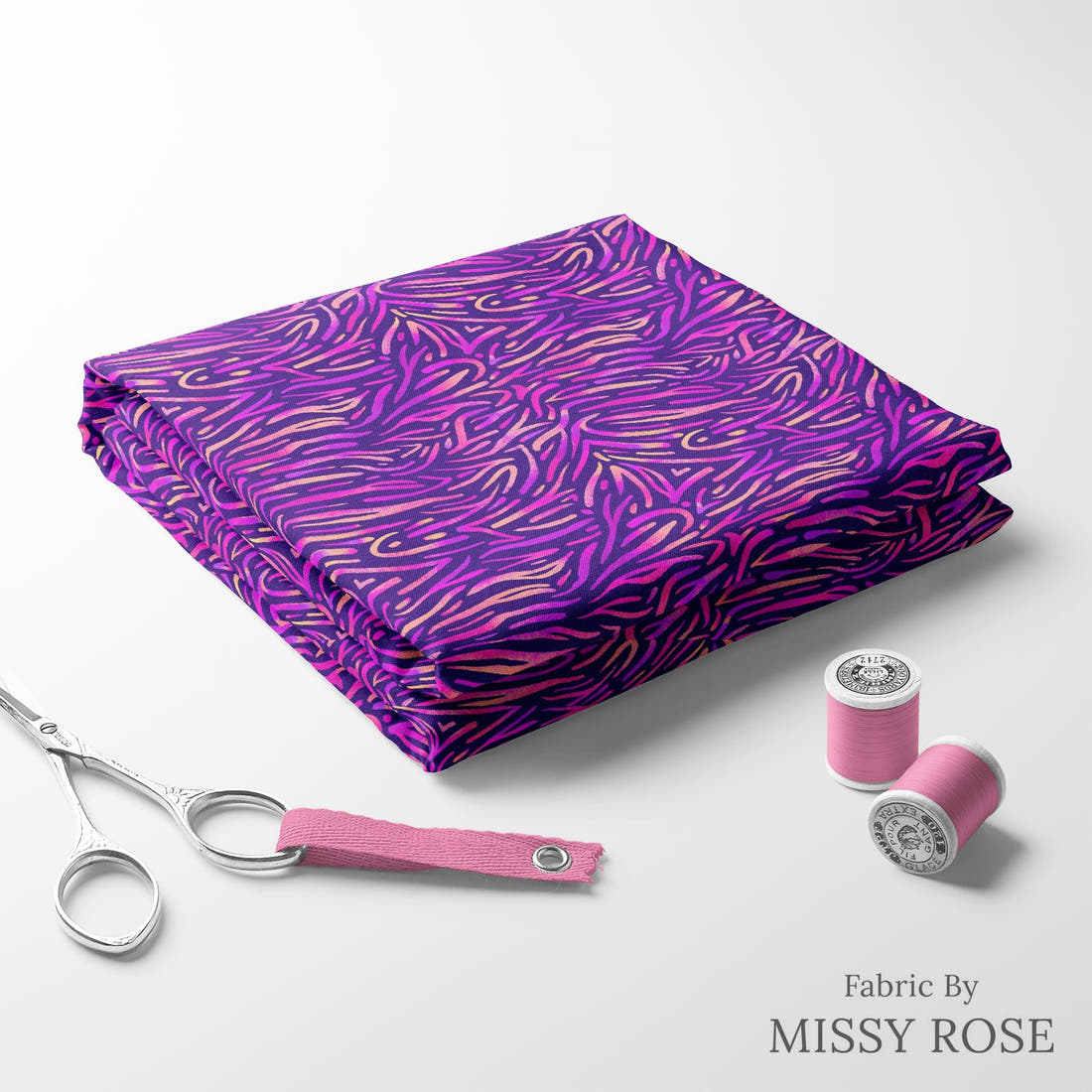Girl and The Deep Blue Sea 75 folded fabric stack with matching thread - pre-order fabric Australia | Fabric by Missy Rose